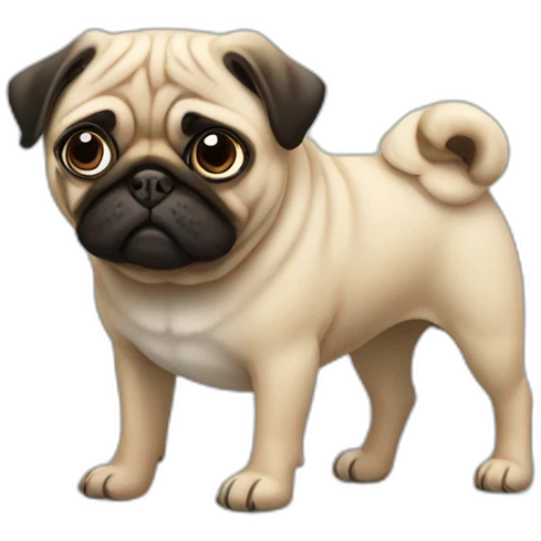 Pug missing one rear leg emoji