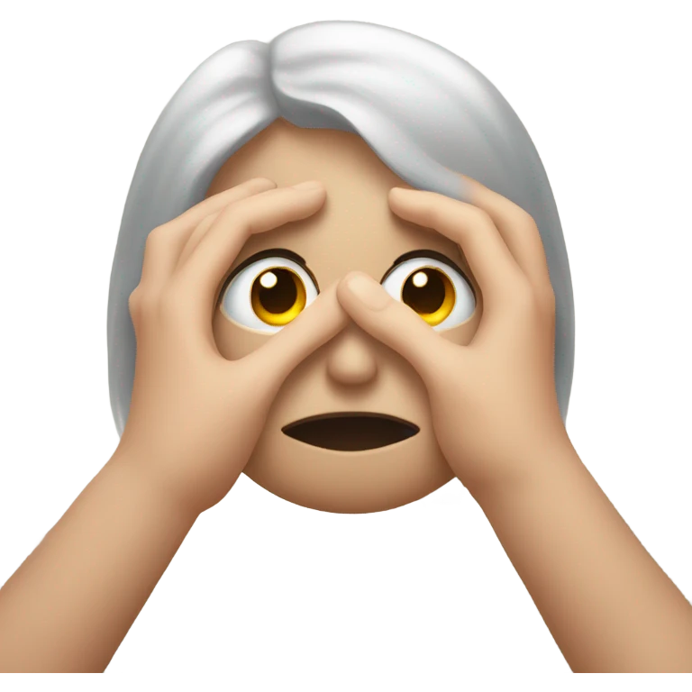 Sad eyes with fingers emoji