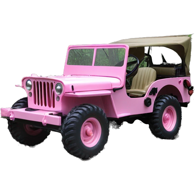 1/10 size jungle tour 1942 Willy’s pearly pink cj  jeep with installed winch  emoji