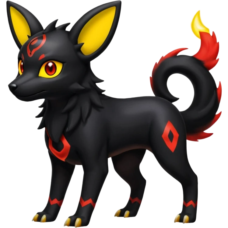 Houndoom-Electrike-Umbreon-Fakémon-hybrid-creature (full body)  emoji