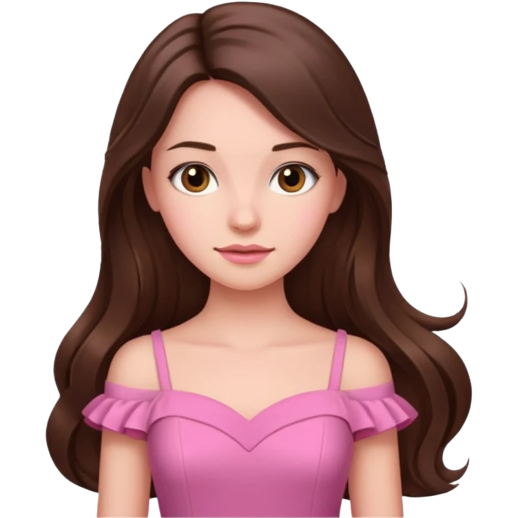 Pink greek goddess long brunette hair emoji