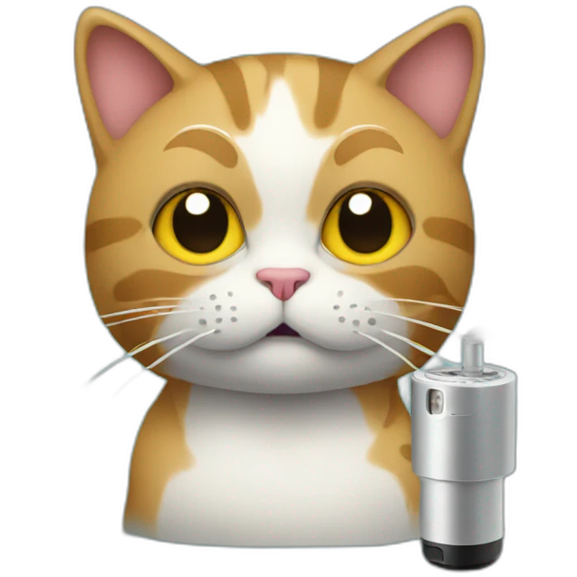 cat with vape emoji
