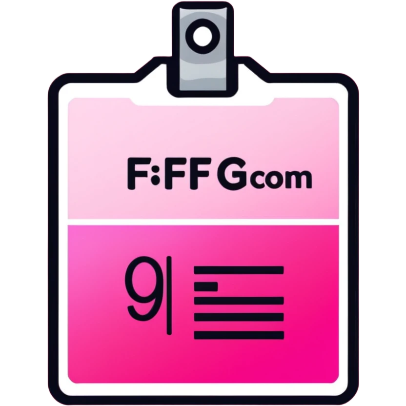 ID badge, transparent glass with bright pink gradient from #FF335F to #FF99AA, highlights and reflections, minimalistic emoji