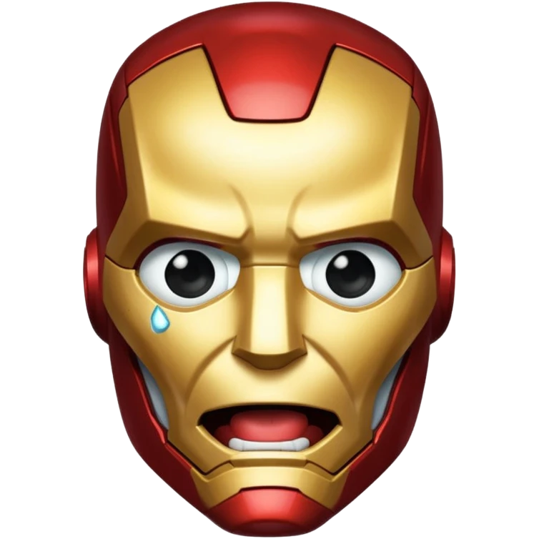 Create an Iron Man crying with laughter emoji