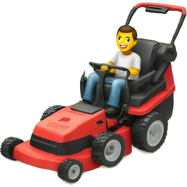 Red battey powered lawn mower emoji