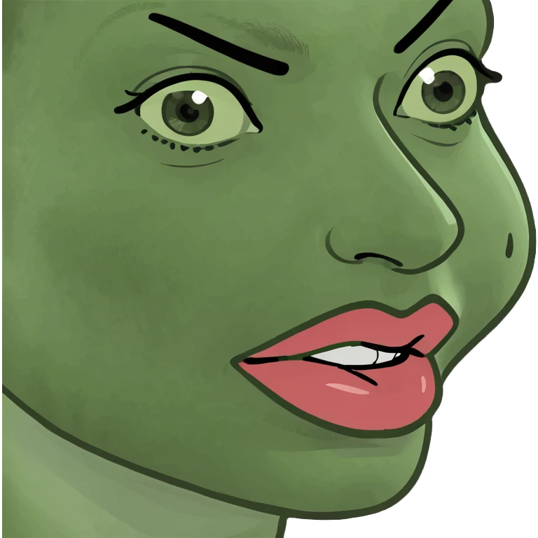 Maleficent puckering lips emoji