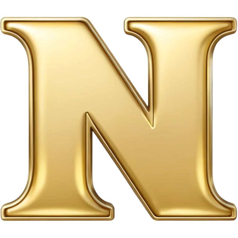 letter N in light gold emoji