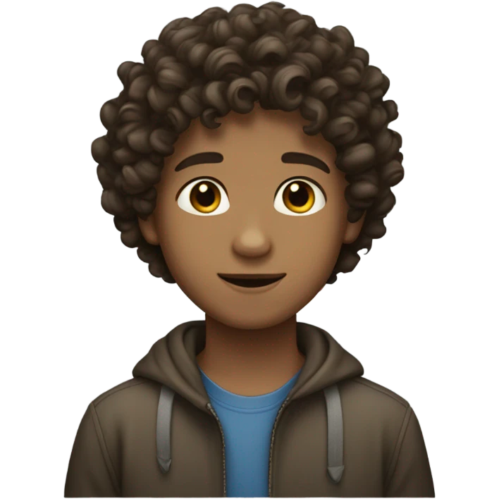 Curly brunette boy emoji