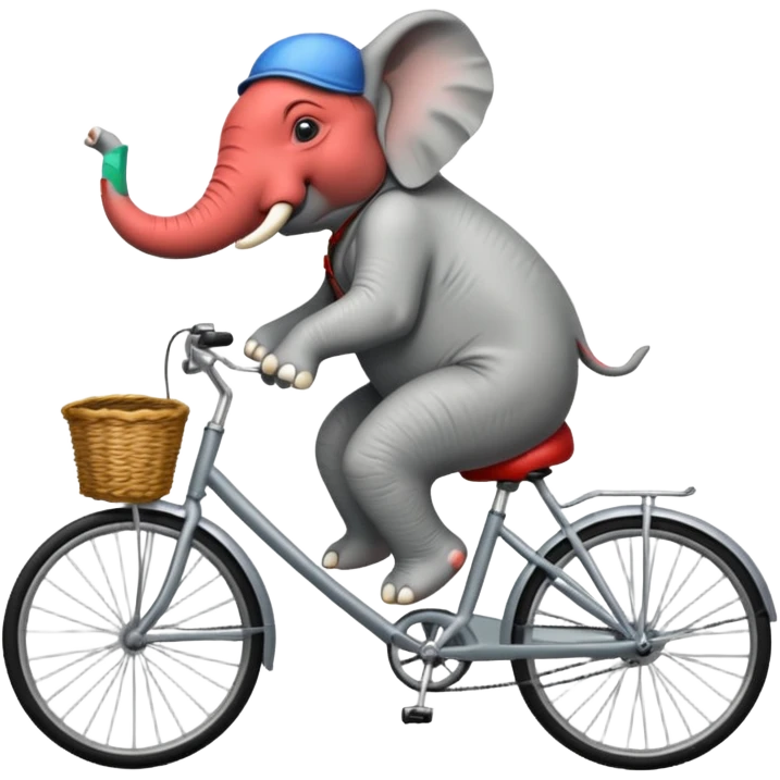 un éléphant à vélo emoji