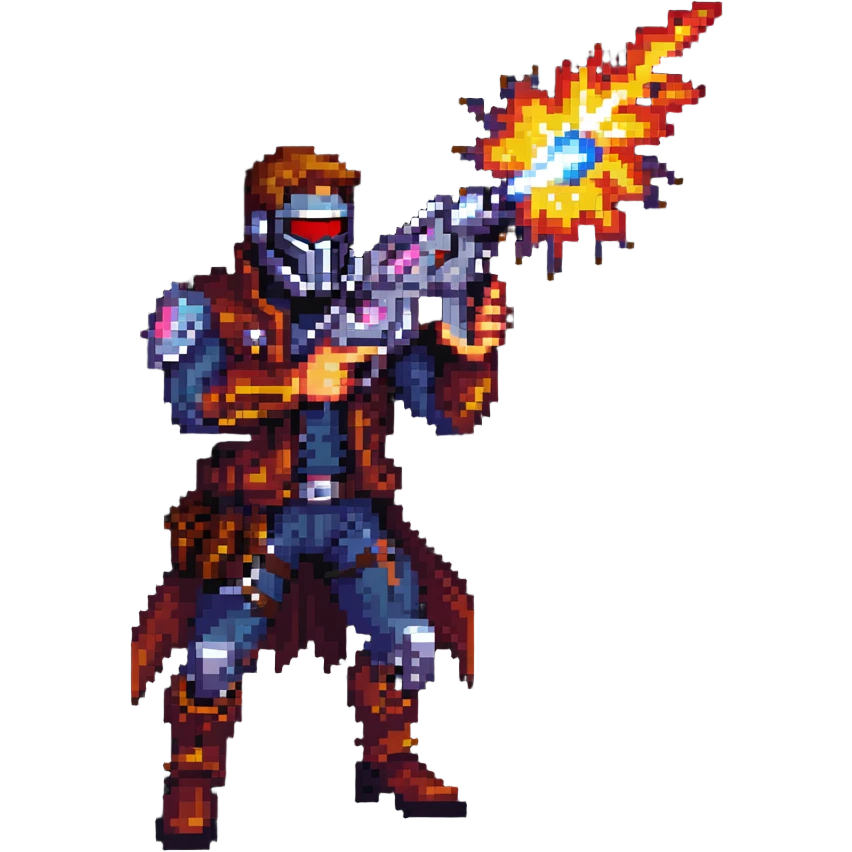 Detailed Star-Lord element gun with glowing effects emoji
