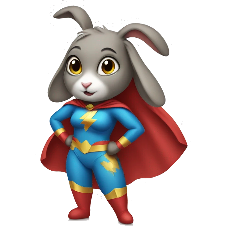 Rabbit dressed as super hero female emoji