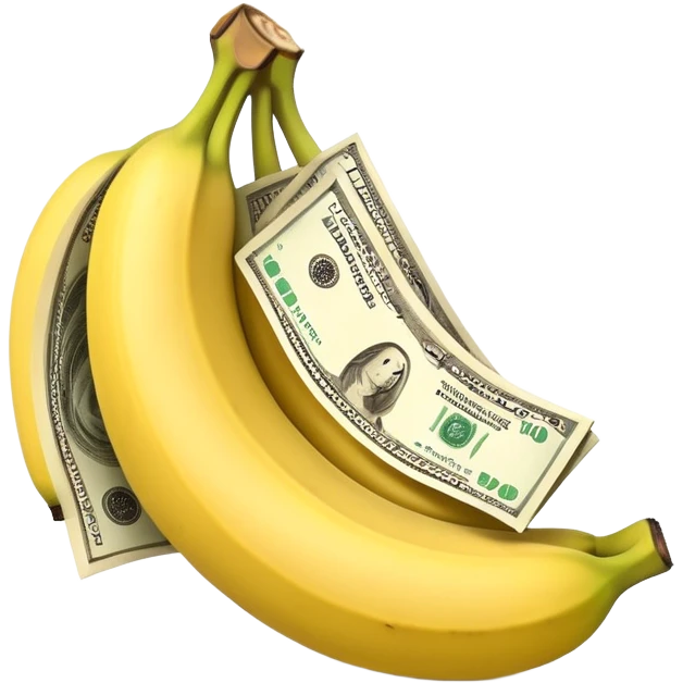 Banana with dollars inside emoji
