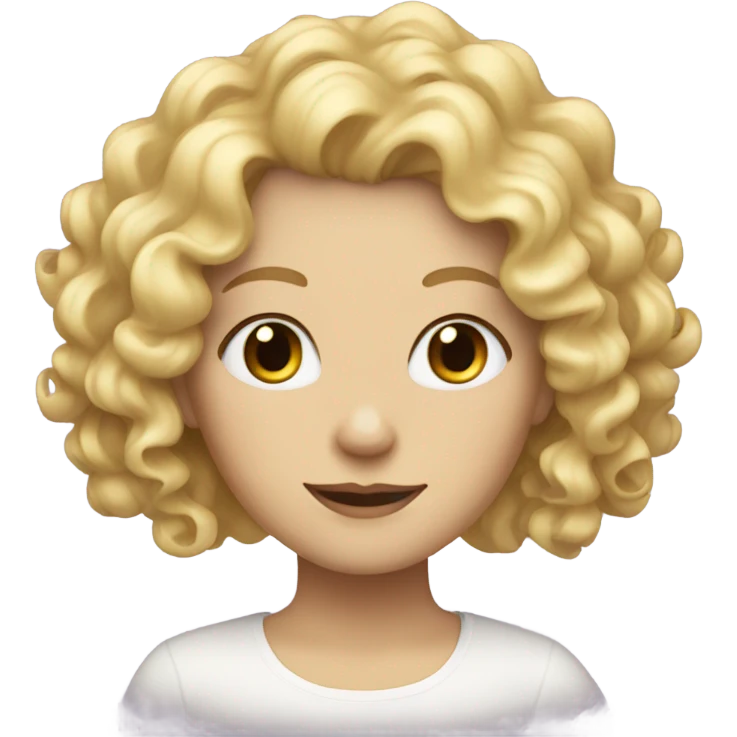 Curly blonde hair white lady  emoji