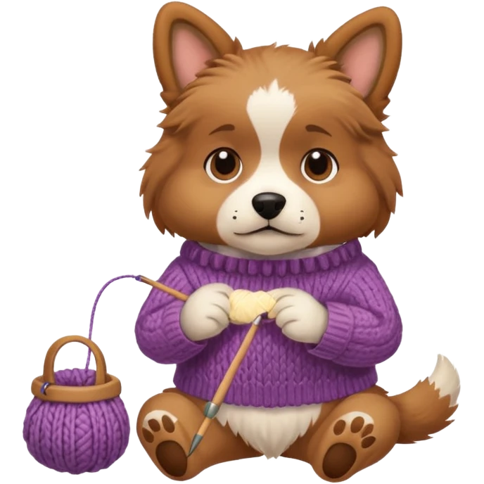 dog knitting a sweater emoji