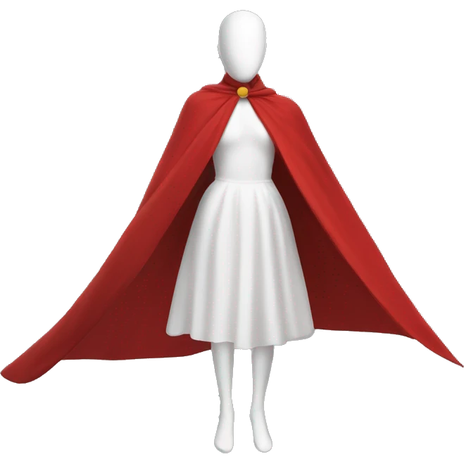 faceless white mannequin flying red cape without hood emoji