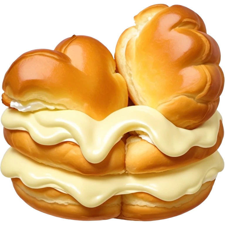 Heart shaped cream puffs  emoji