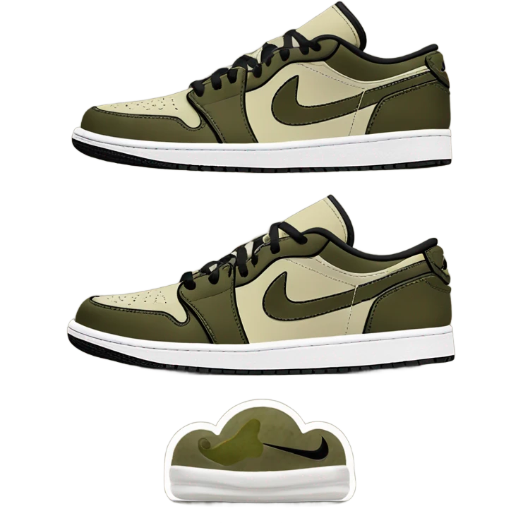 Nike Jordan 1 low Travis Scott olive emoji
