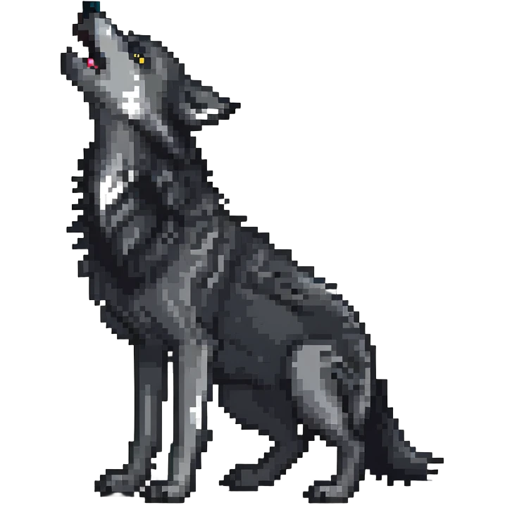 howling black wolf emoji
