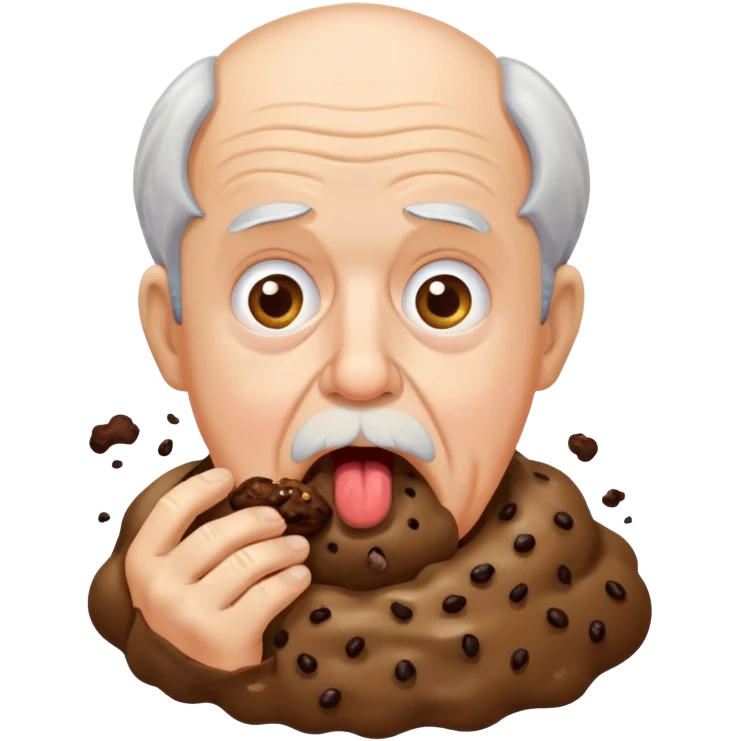 Grandpa eating poo emoji