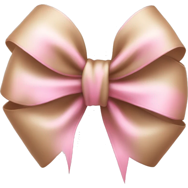 Light brown bow with highlights in light pink  emoji