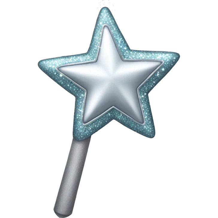 Silver sparkly star wand  emoji