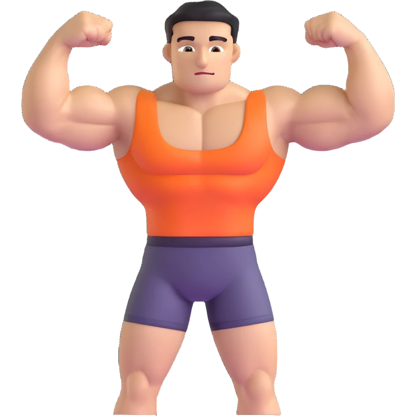 Man flexing muscles showing off emoji