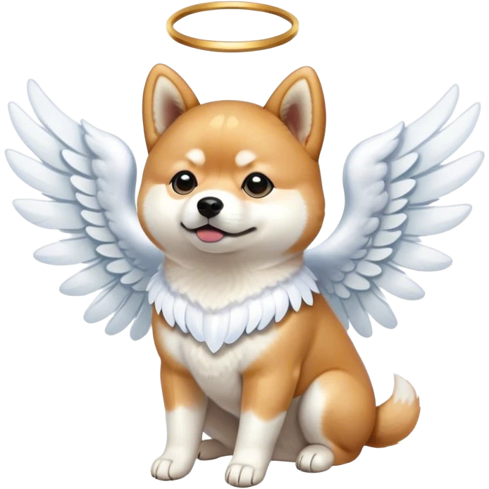 Shiba inu with angel wings  emoji