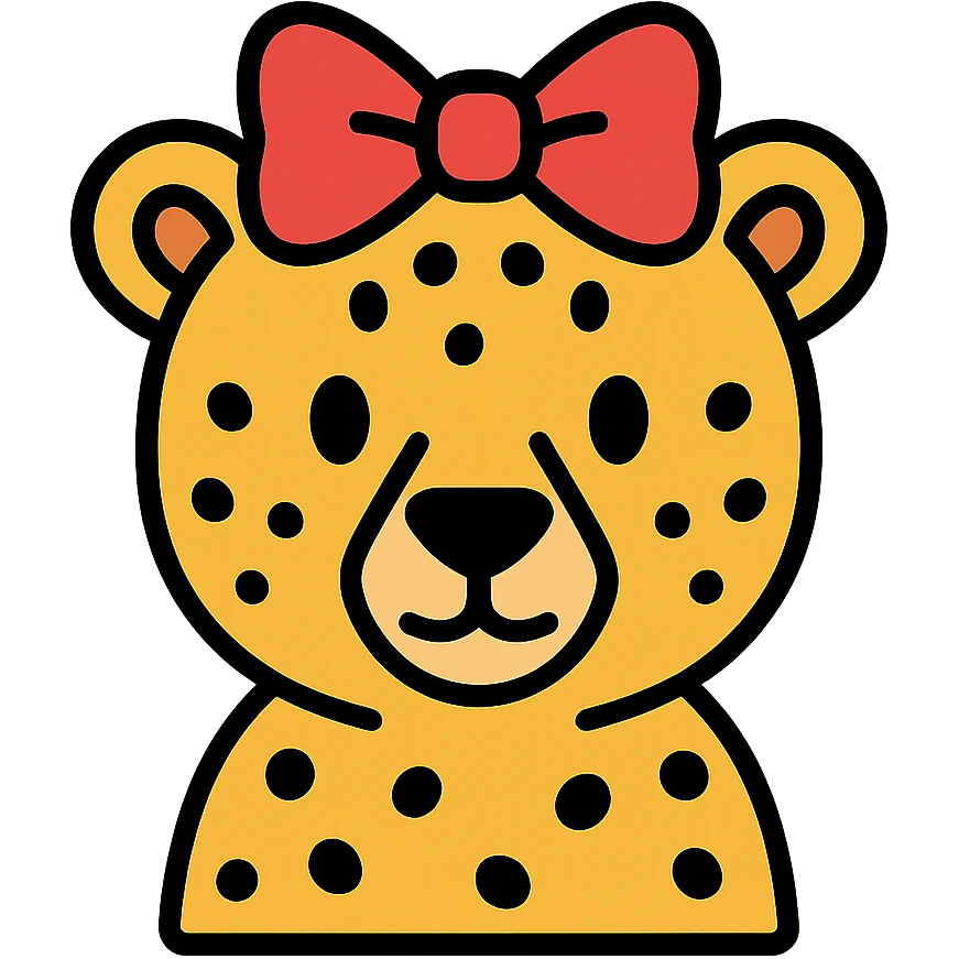 cheetah with a bow emoji