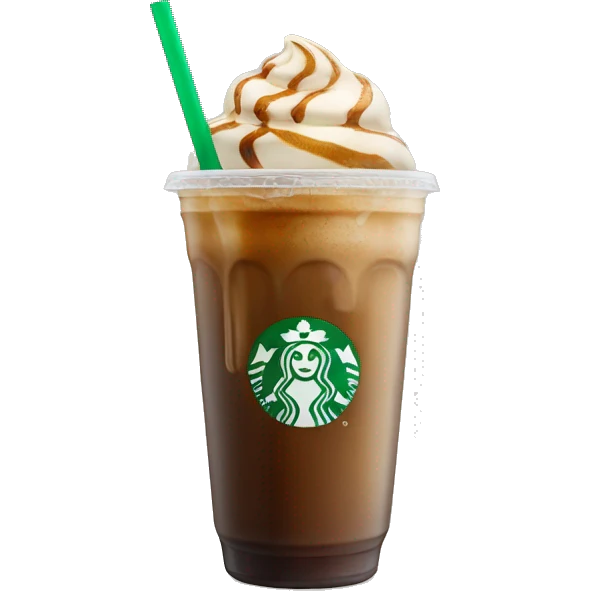 Starbuck ice coffee with ice cubes emoji