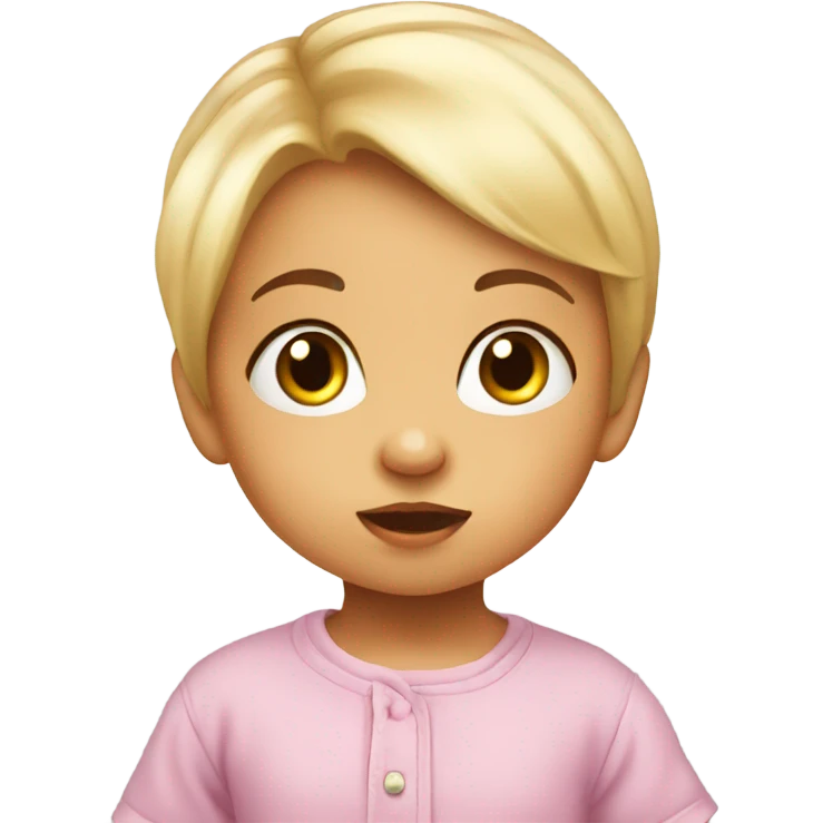 curious baby girl in focus emoji