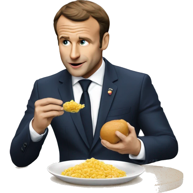 Macron qui mange un maquereau  emoji
