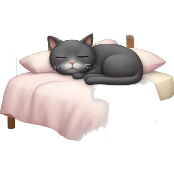 cat sleeping in bed emoji
