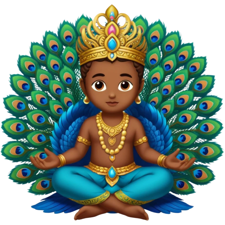 Lord baby murugan sitting in peacock emoji