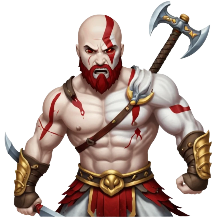 Kratos fighting zeus whit blades of chaos emoji