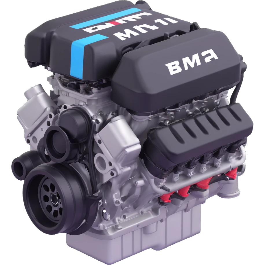 BMW M12 Formula 1 engine, 3D emoji style, shiny emoji