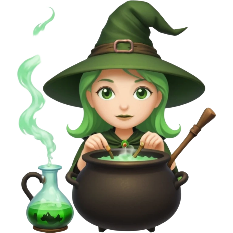 green witch cooking potion emoji