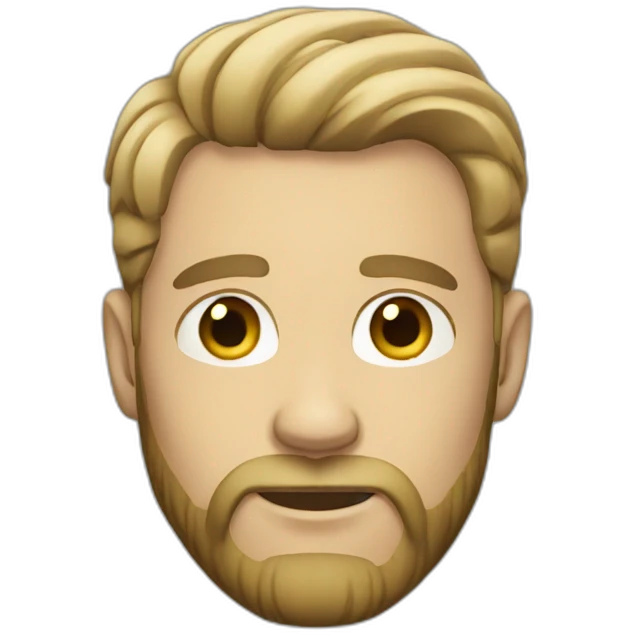 white man short hair and full beard emoji