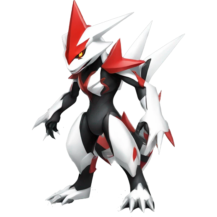  Cool Edgy Futuristic Black White Red Zangoose-Digimon-Mecha full body emoji