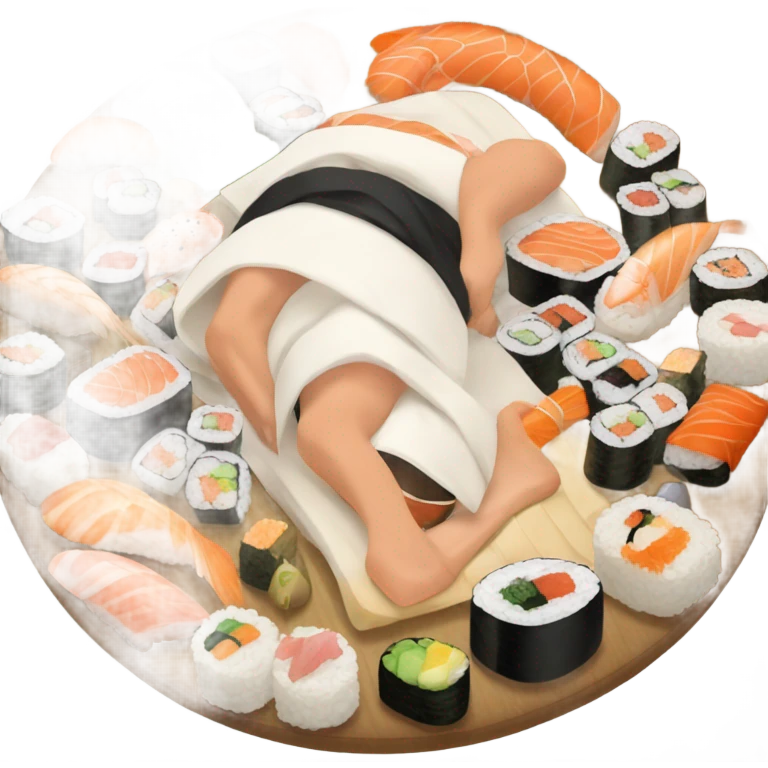 Man under sushi blanket emoji