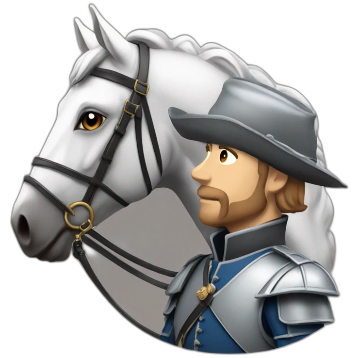 Une cavalière avec son cheval emoji