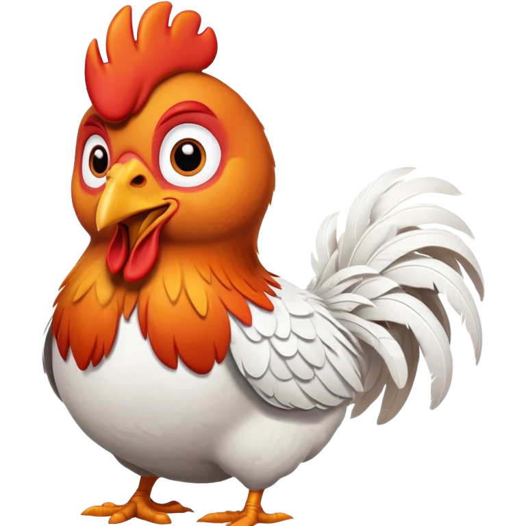 Heihei the rooster from Moana, silly chicken with big eyes emoji