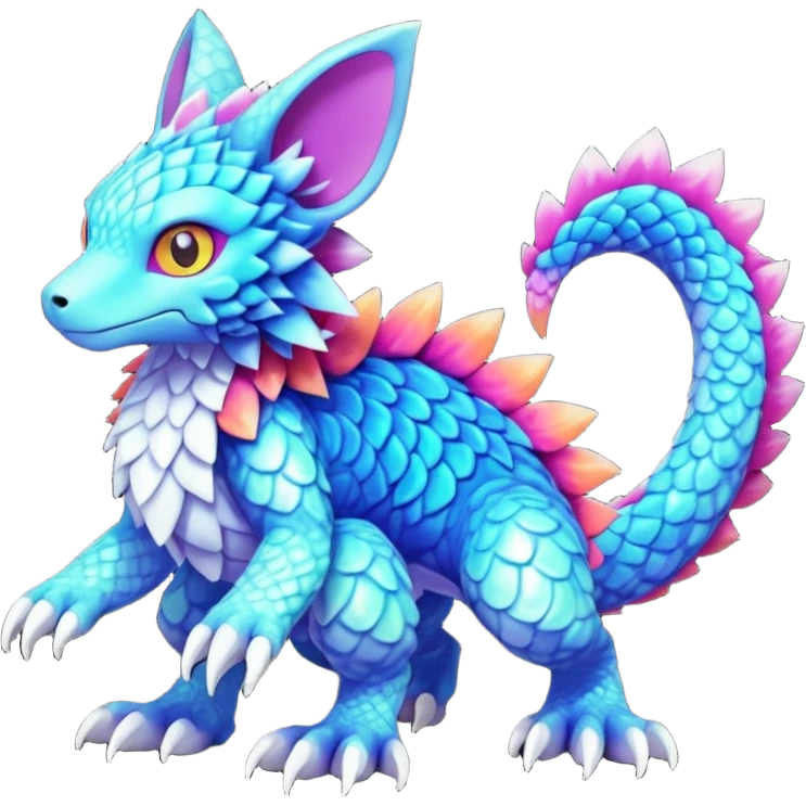 colorful Fakémon-Digimon-Fionbri-Trico-creature (full body) emoji