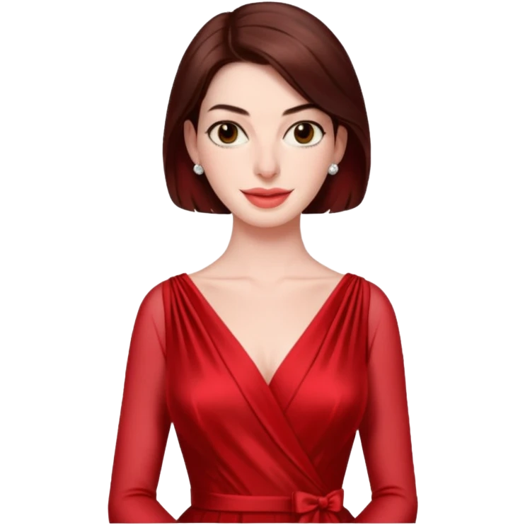 Anne Hathaway in red dress emoji