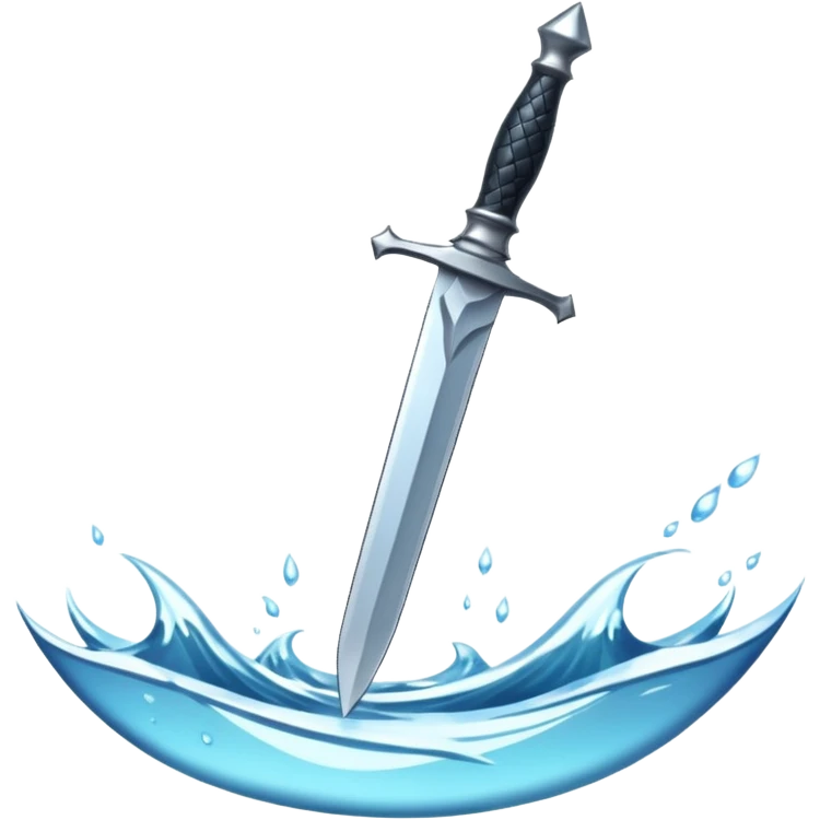 dagger which has water in the sharp part should have waves surrounded 
 emoji