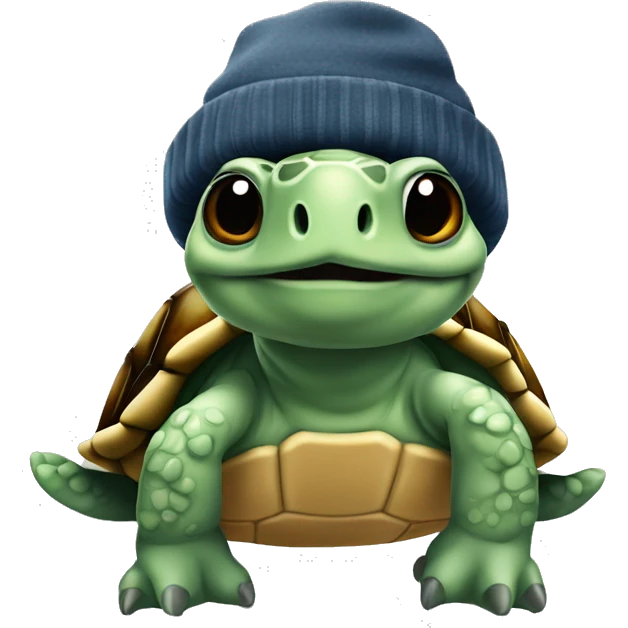 Tortuga gris con gorro emoji