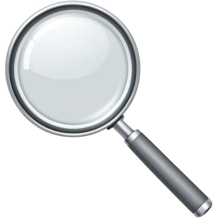 very simple magnifying glass with downward trending line emoji