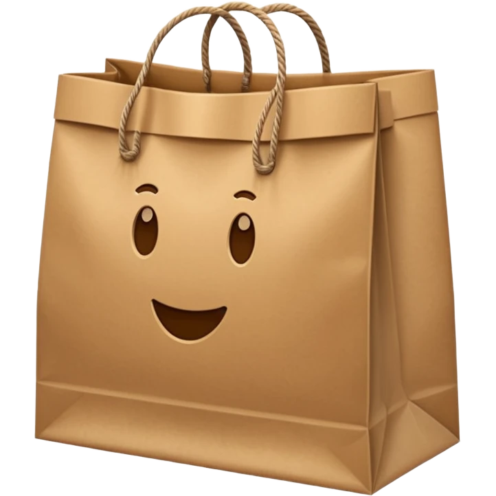 Large paper bag with a logo and thick string handles. emoji