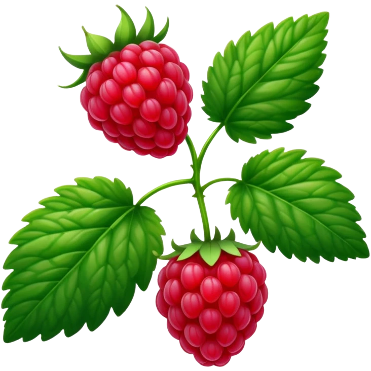 raspberry with two leaves emoji