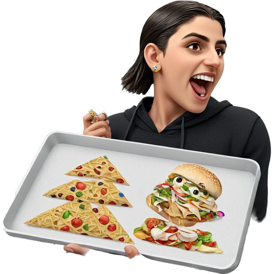 boy holding food and jewelry emoji