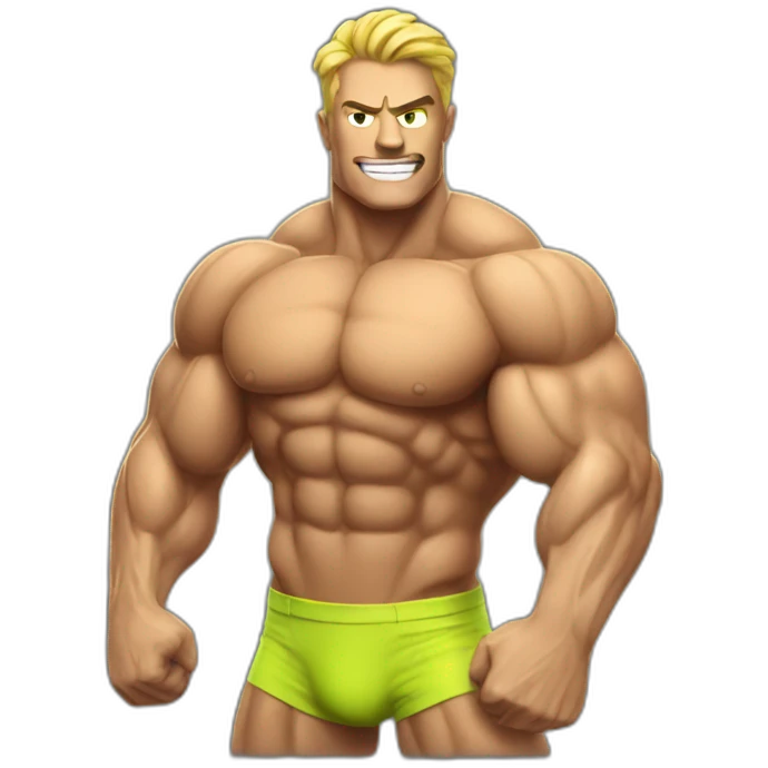 muscle guy radioactive emoji